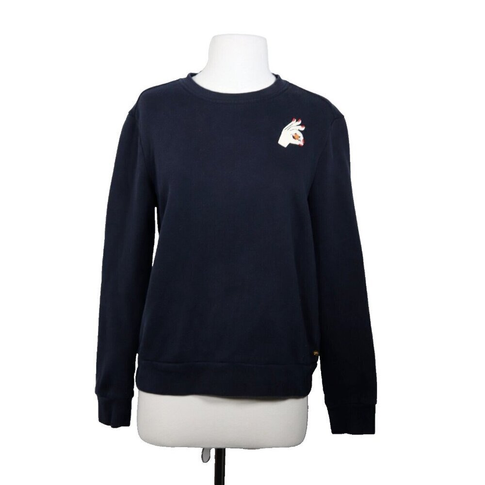 Scotch & Soda Women’s Small Black Pullover Sweatshirt Long Sleeve Graphic Crew